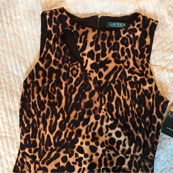 Ralph Lauren Leopard Print Keyhole Midi Dress - Picture 5 of 8